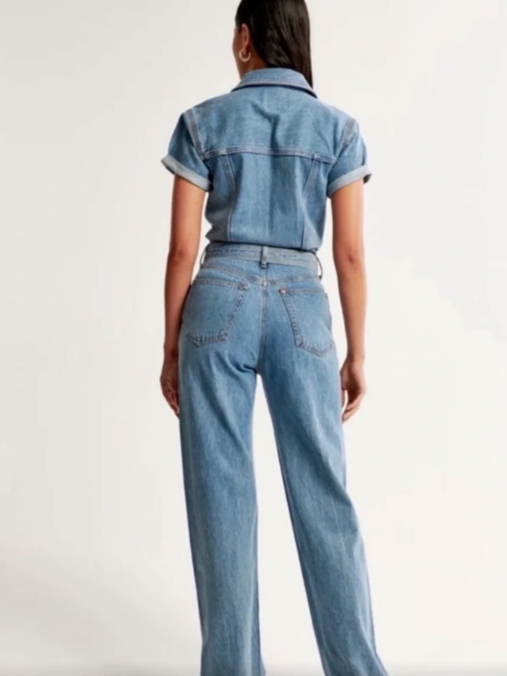 Abercrombie & Fitch Relaxed fit 90's Denim Jumpsuit - Picture 7 of 8